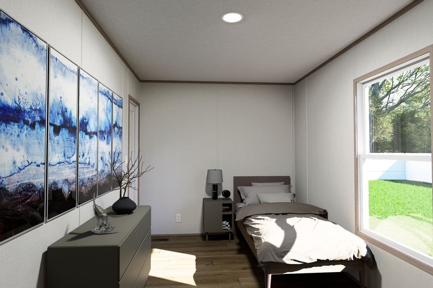 The ATLAS Bedroom. This Manufactured Mobile Home features 2 bedrooms and 2 baths.