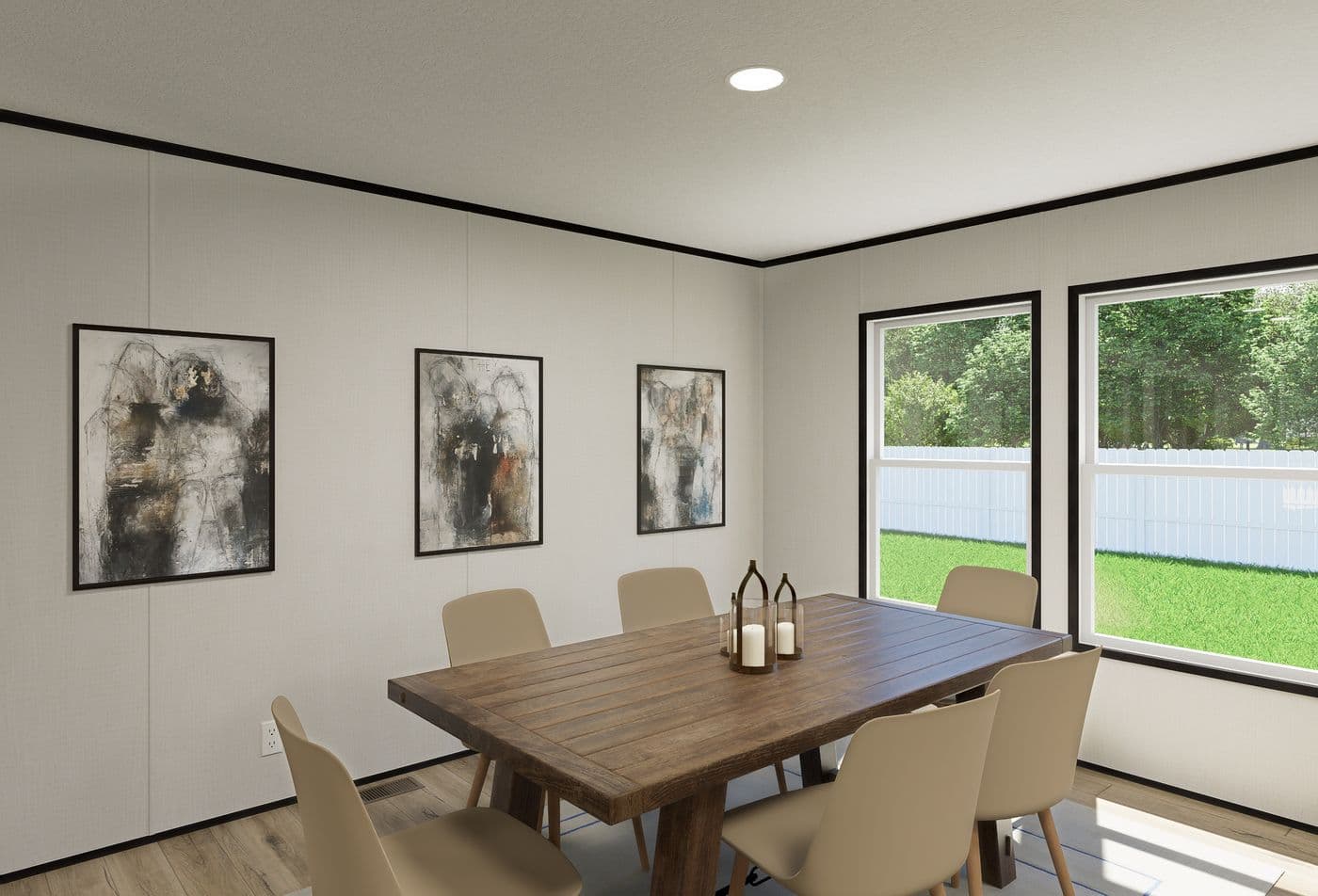The ECLIPSE Dining Area. This Manufactured Mobile Home features 4 bedrooms and 2 baths.