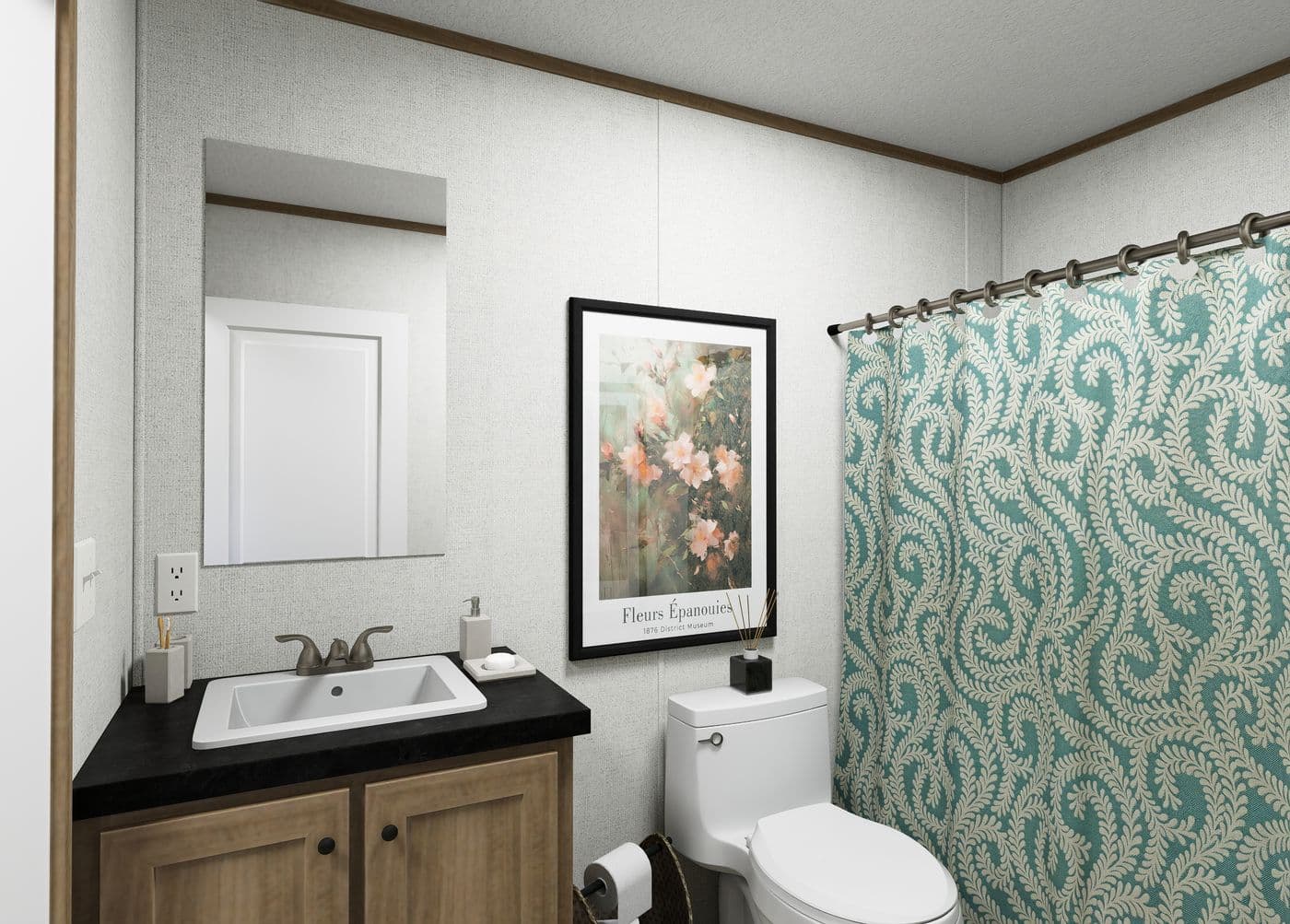 The COVE Guest Bathroom. This Manufactured Mobile Home features 3 bedrooms and 2 baths.