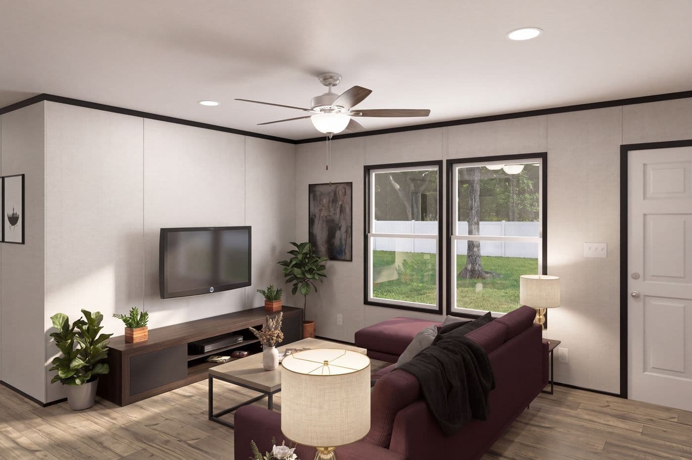 The THE MOUNTAINEER 48 Living Room. This Manufactured Mobile Home features 3 bedrooms and 2 baths.