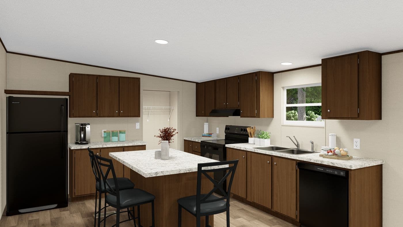The TRIUMPH Kitchen. This Manufactured Mobile Home features 5 bedrooms and 3 baths.