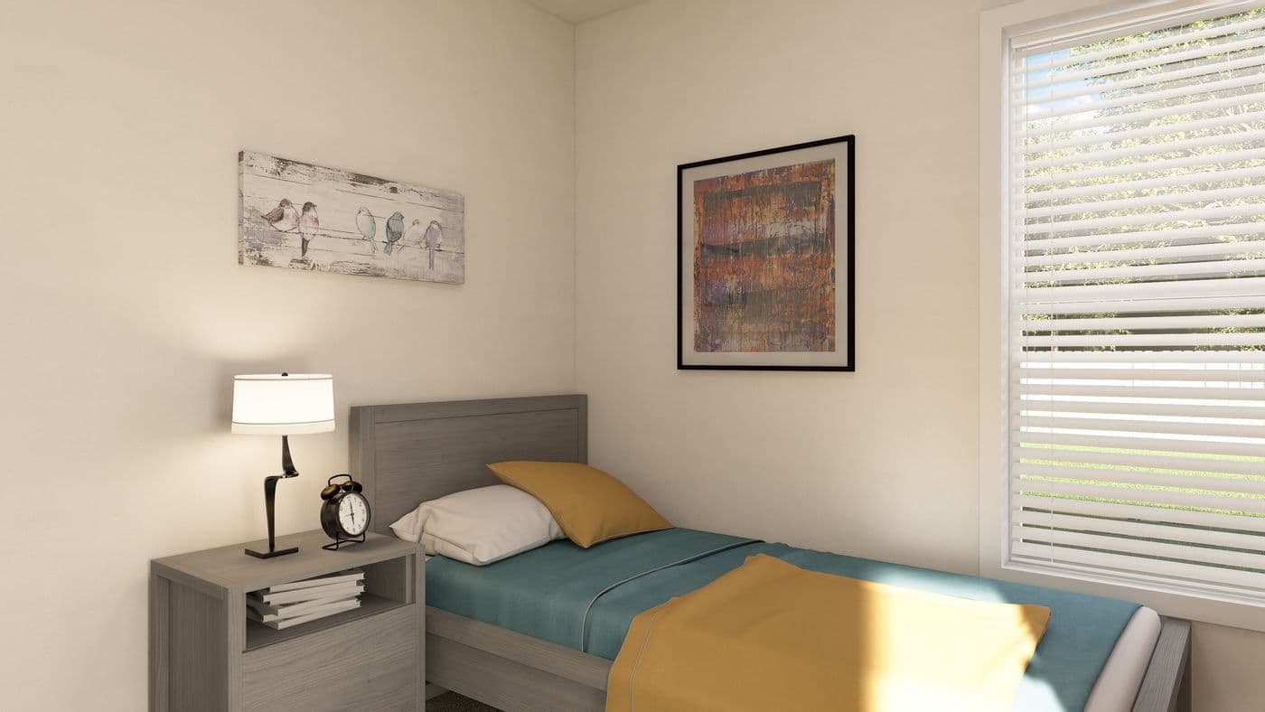 The DRM521M 52'              DREAM Bedroom. This Manufactured Mobile Home features 2 bedrooms and 1 bath.