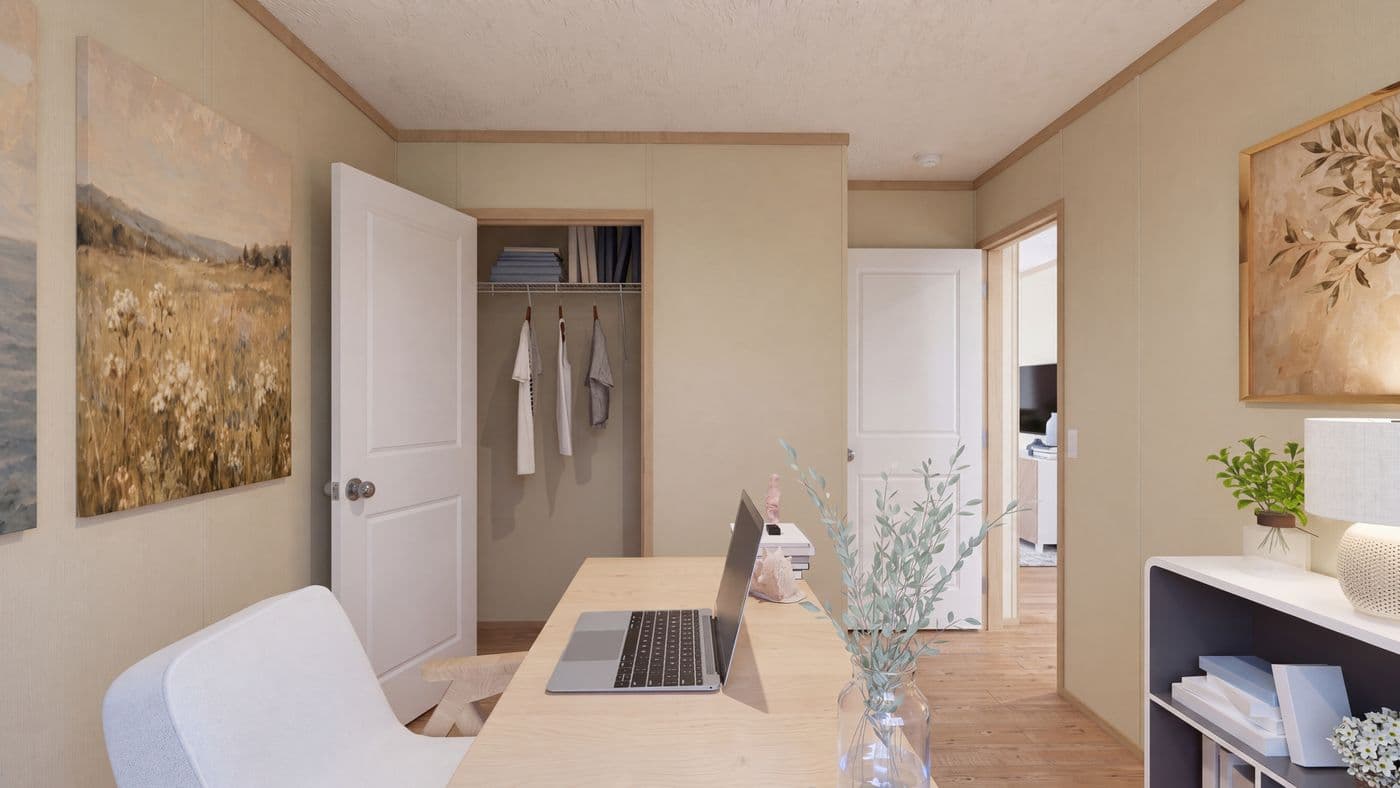 The BOONE Bedroom. This Manufactured Mobile Home features 4 bedrooms and 2 baths.