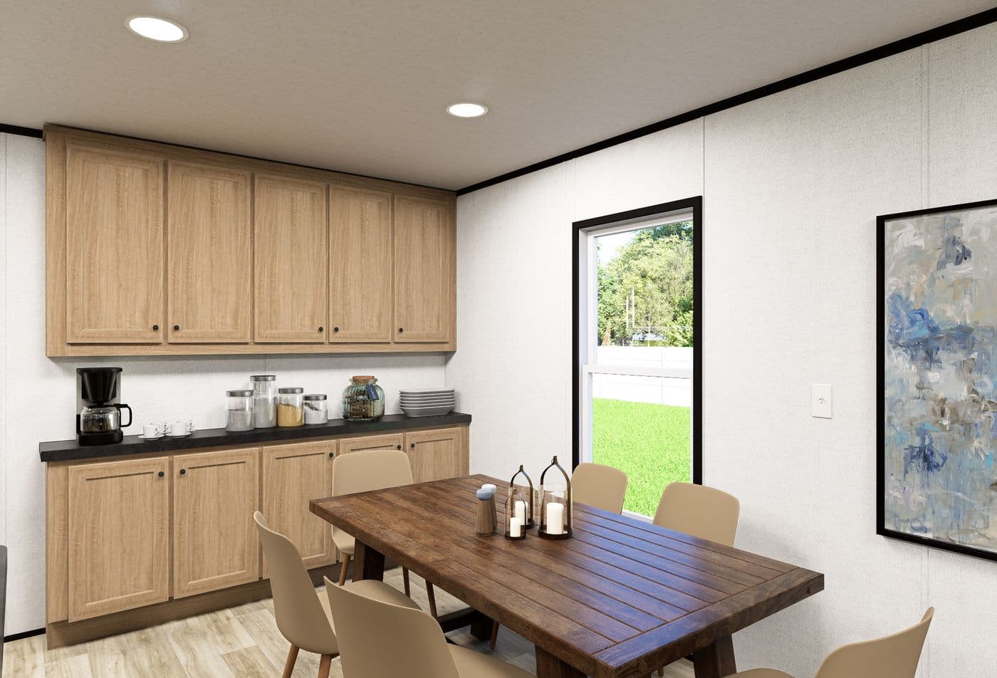 The OASIS Dining Area. This Manufactured Mobile Home features 3 bedrooms and 2 baths.