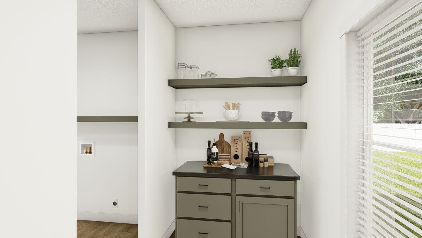 The HRR-2860-4C           ZEPPELIN Utility Room. This Manufactured Mobile Home features 4 bedrooms and 2 baths.