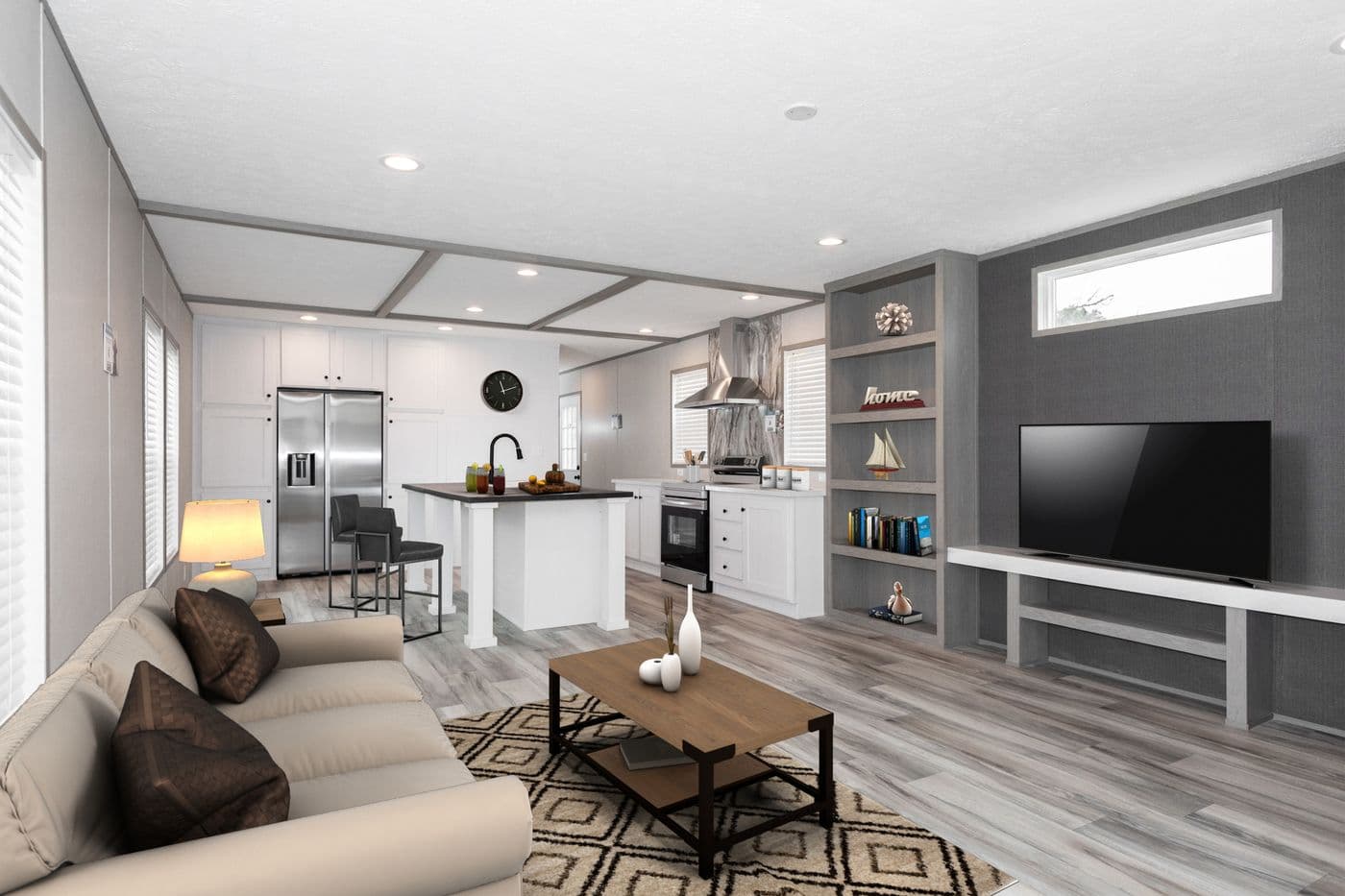 The PLATINUM ANNIVERSARY Kitchen. This Manufactured Mobile Home features 3 bedrooms and 2 baths.
