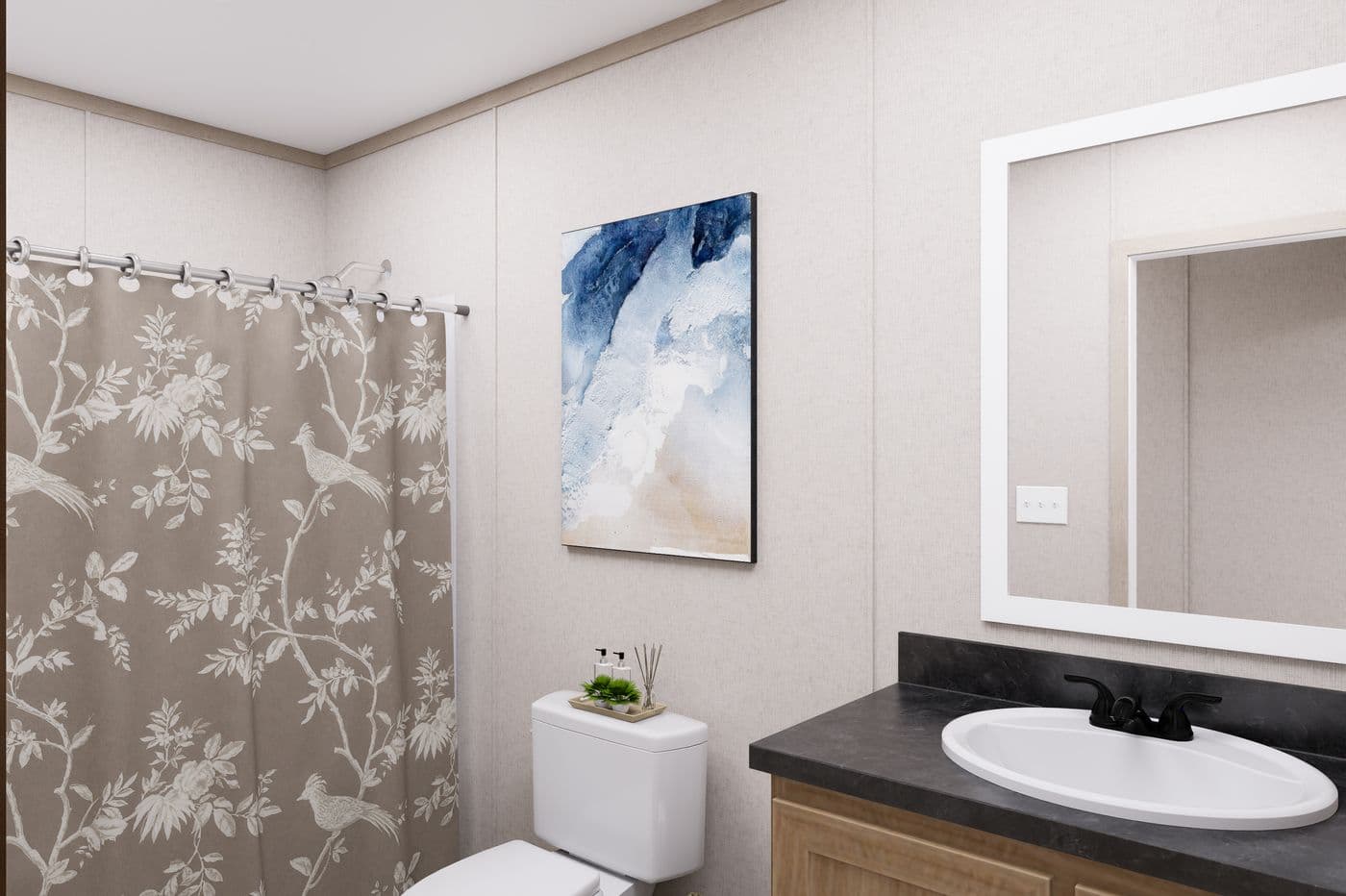 The TRADITION 3260 Guest Bathroom. This Manufactured Mobile Home features 3 bedrooms and 2 baths.
