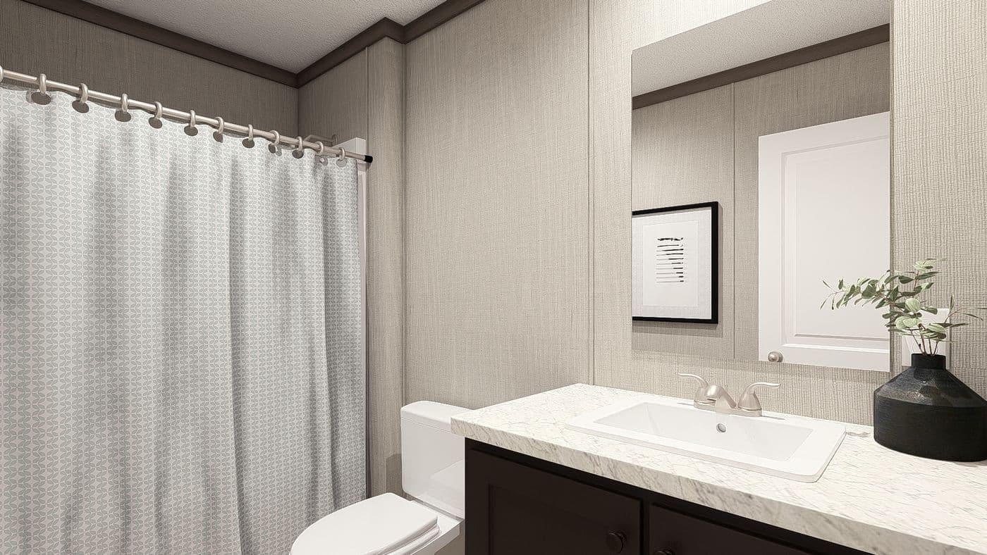 The ULTRA PRO 3 BR 28X60 Guest Bathroom. This Manufactured Mobile Home features 3 bedrooms and 2 baths.