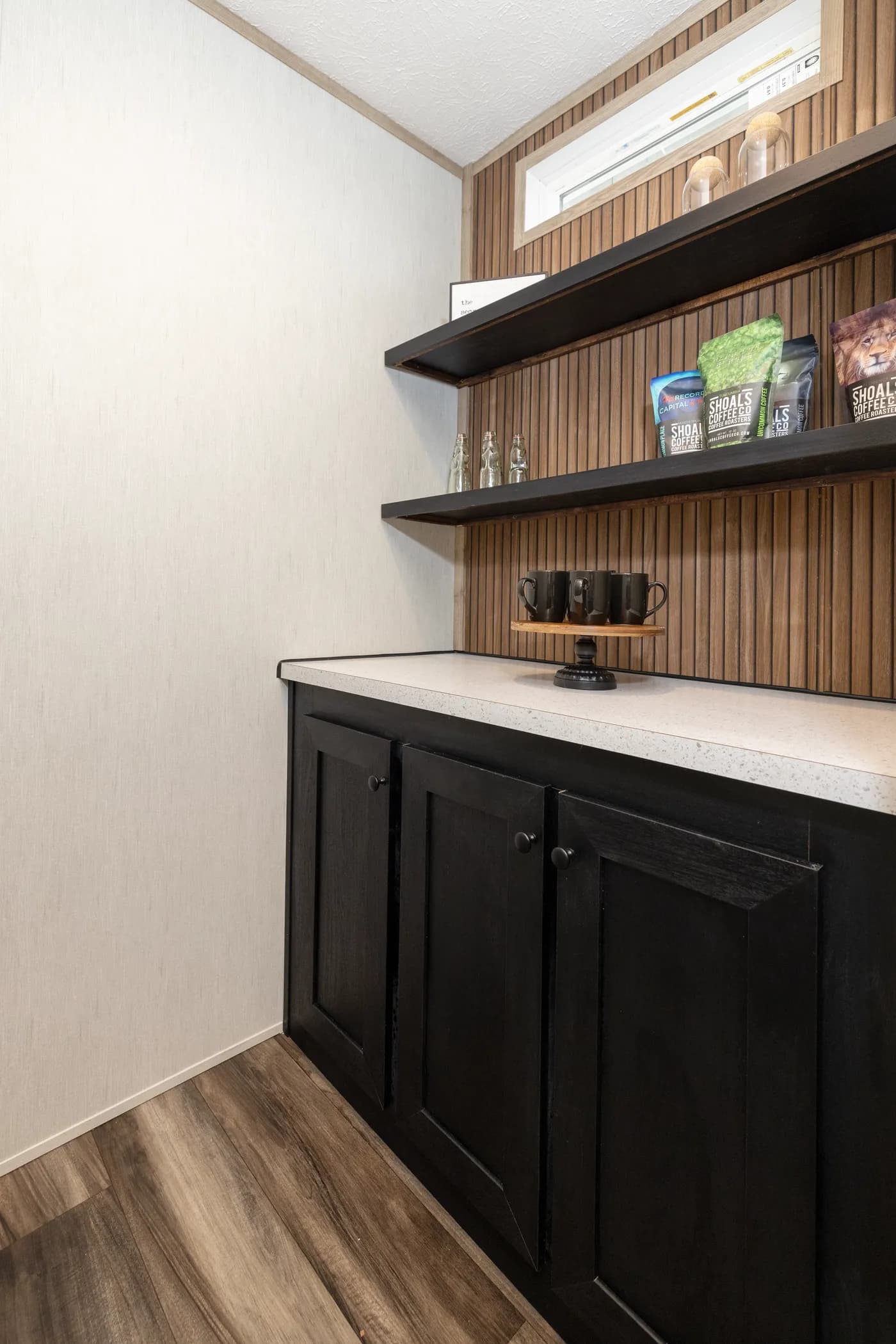 The THE DARK SANDS Kitchen coffee bar. 