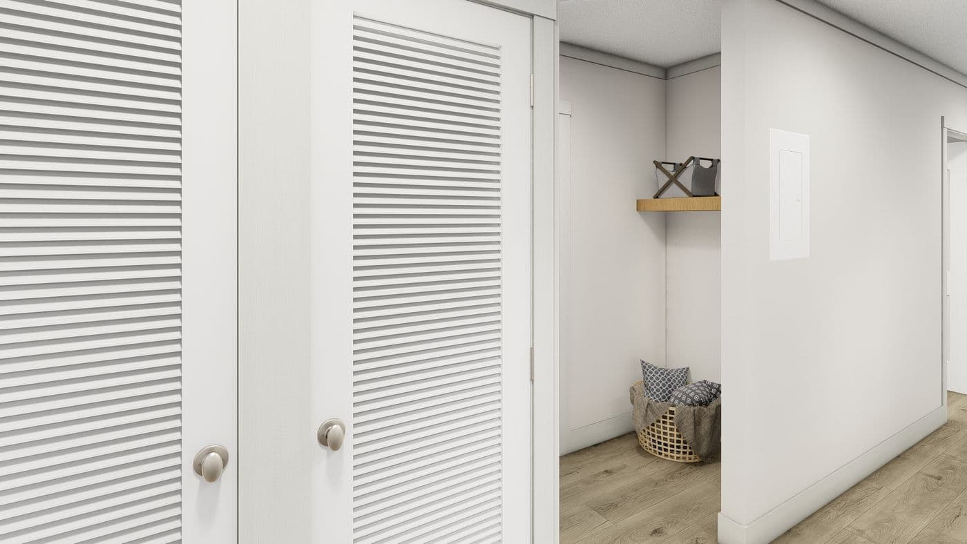 The SATISFACTION Utility Room. This Manufactured Mobile Home features 2 bedrooms and 1 bath.
