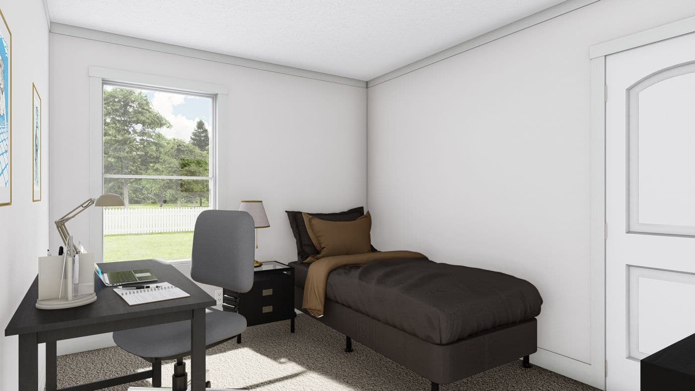 The HEY JUDE 7228-52-1 Guest Bedroom. This Manufactured Mobile Home features 5 bedrooms and 2 baths.