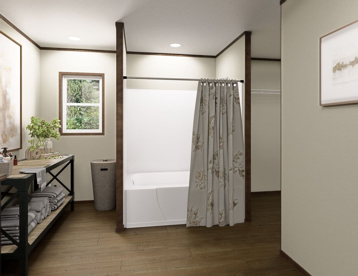 The EVEREST Primary Bathroom. This Manufactured Mobile Home features 4 bedrooms and 2 baths.