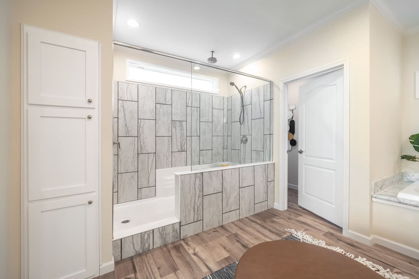 The SUPER 68 ELITE Primary Bathroom. This Manufactured Mobile Home features 3 bedrooms and 2 baths.