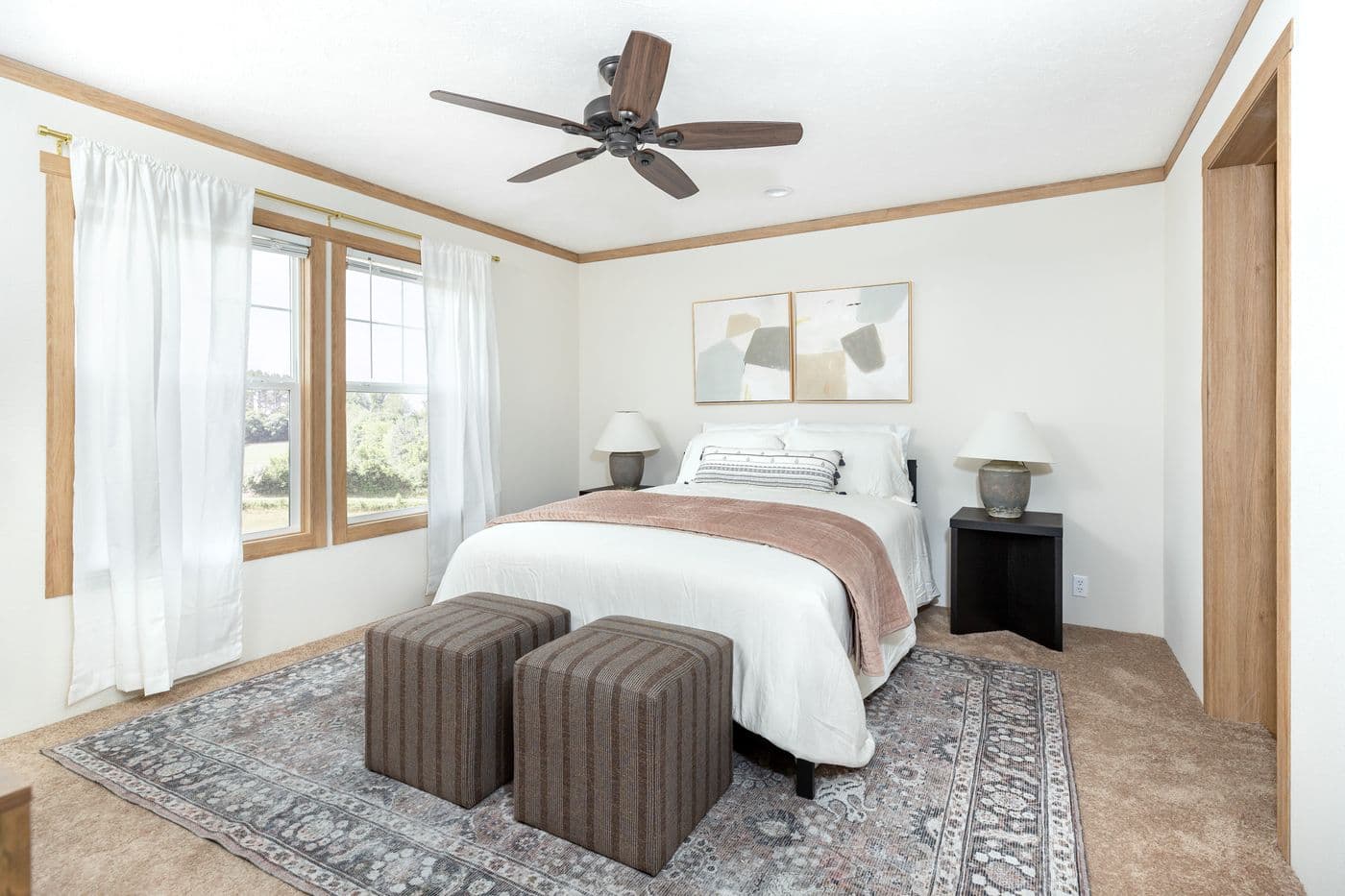 The WILDER Primary Bedroom. This Manufactured Mobile Home features 3 bedrooms and 2 baths.