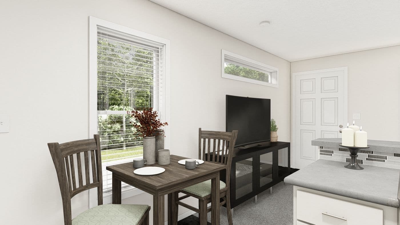 The DRM401M 40'              DREAM Dining Area. This Manufactured Mobile Home features 1 bedroom and 1 bath.