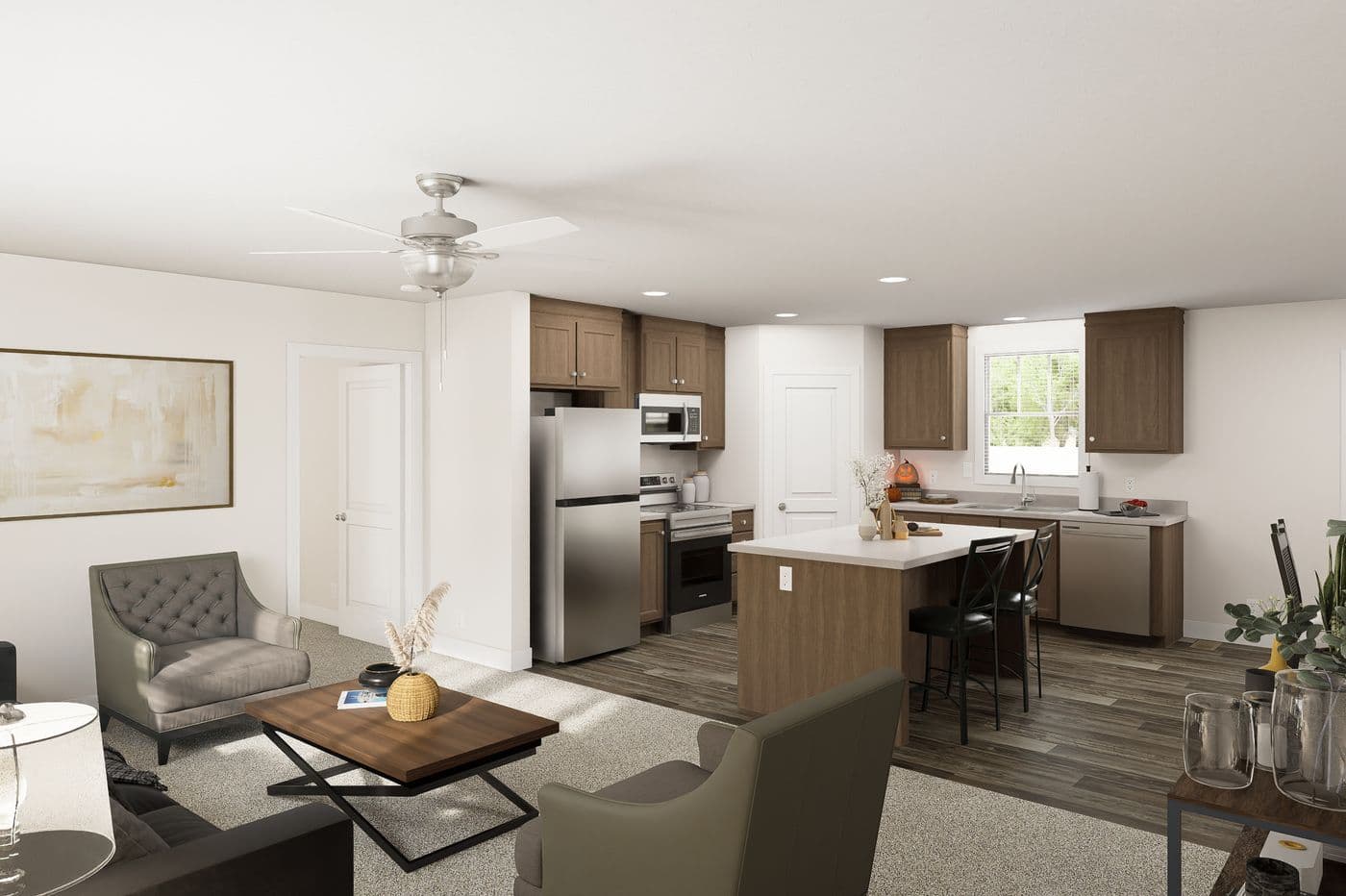 The 5228-MS067-1 EVANSVILLE Kitchen. This Manufactured Mobile Home features 3 bedrooms and 2 baths.