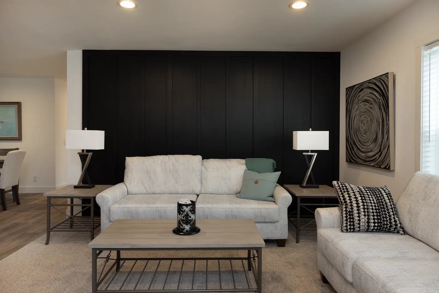 The HEY JUDE Living Room. This Manufactured Mobile Home features 4 bedrooms and 2 baths.