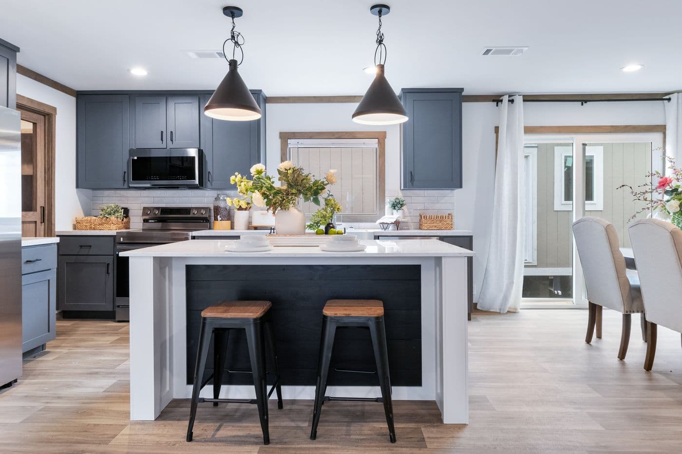 The FARM 3 FLEX Kitchen. This Manufactured Mobile Home features 3 bedrooms and 2 baths.