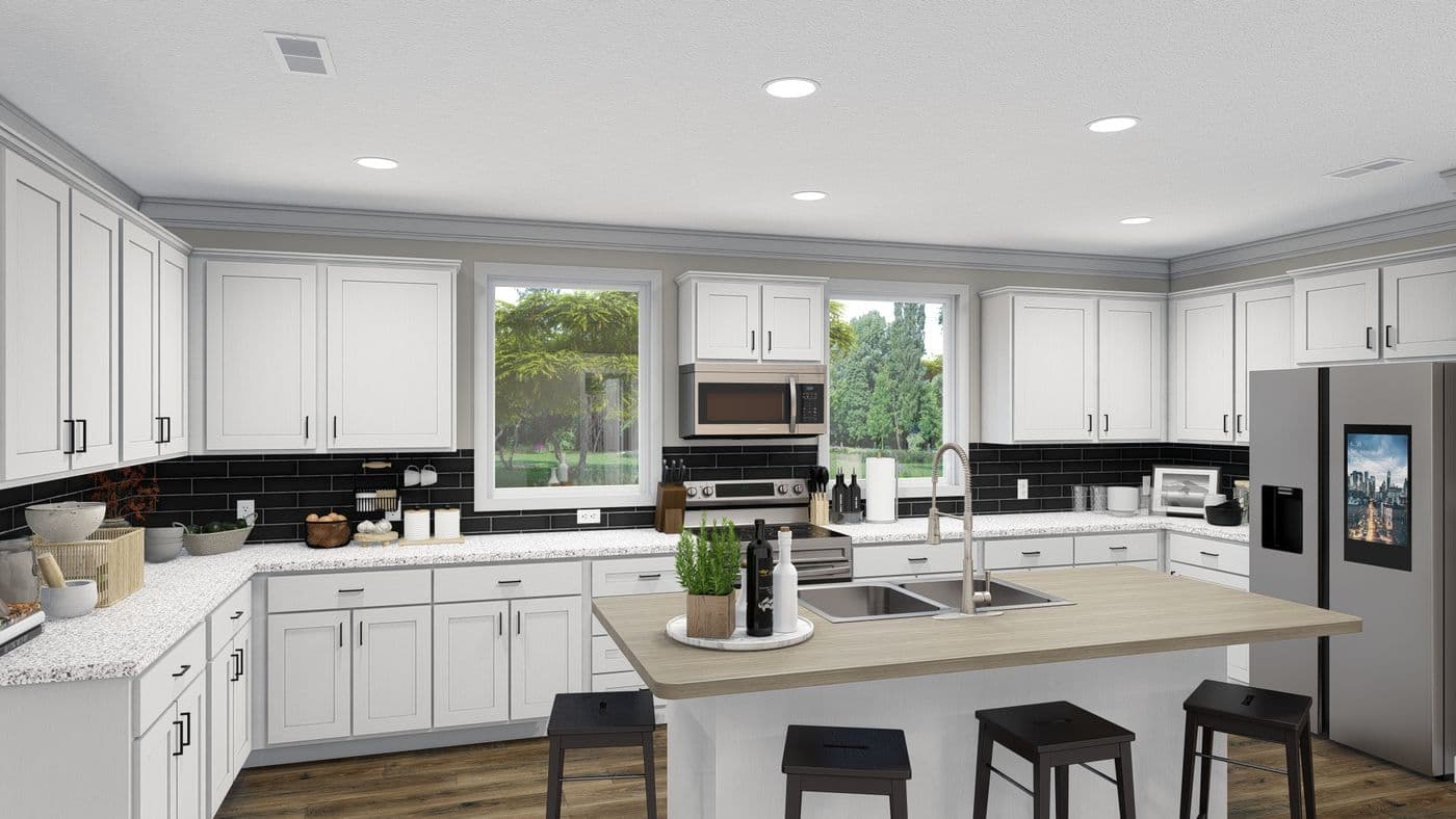 The THE DENALI Kitchen. This Manufactured Mobile Home features 3 bedrooms and 2 baths.