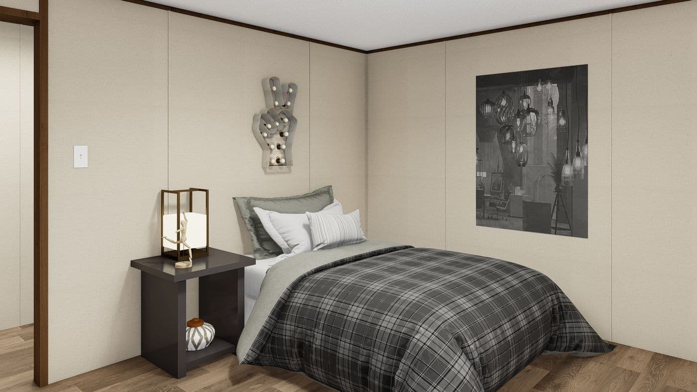 The GLORY Guest Bedroom. This Manufactured Mobile Home features 3 bedrooms and 2 baths.