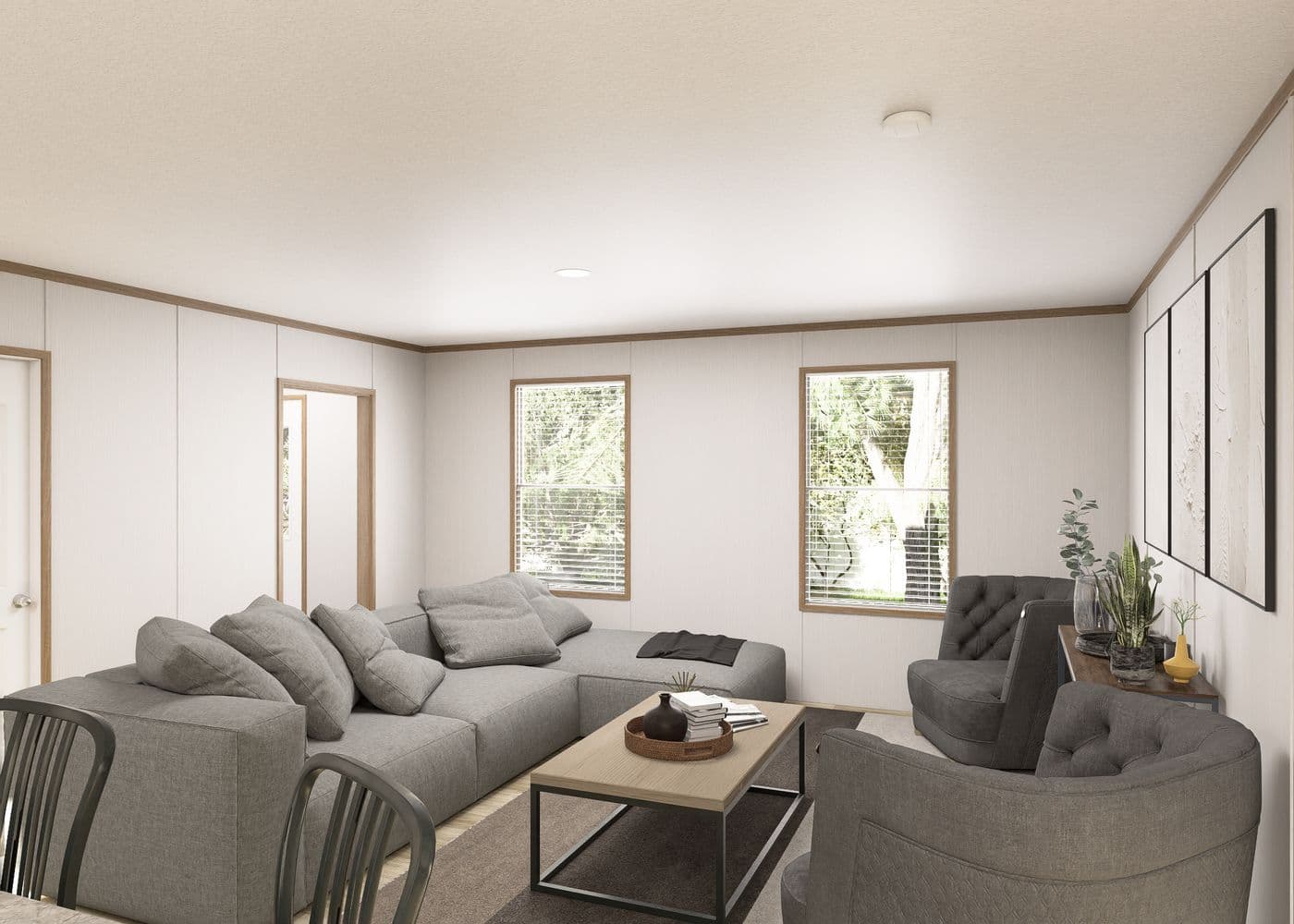 The THE RESERVE 76 Flex. This Manufactured Mobile Home features 4 bedrooms and 2 baths.