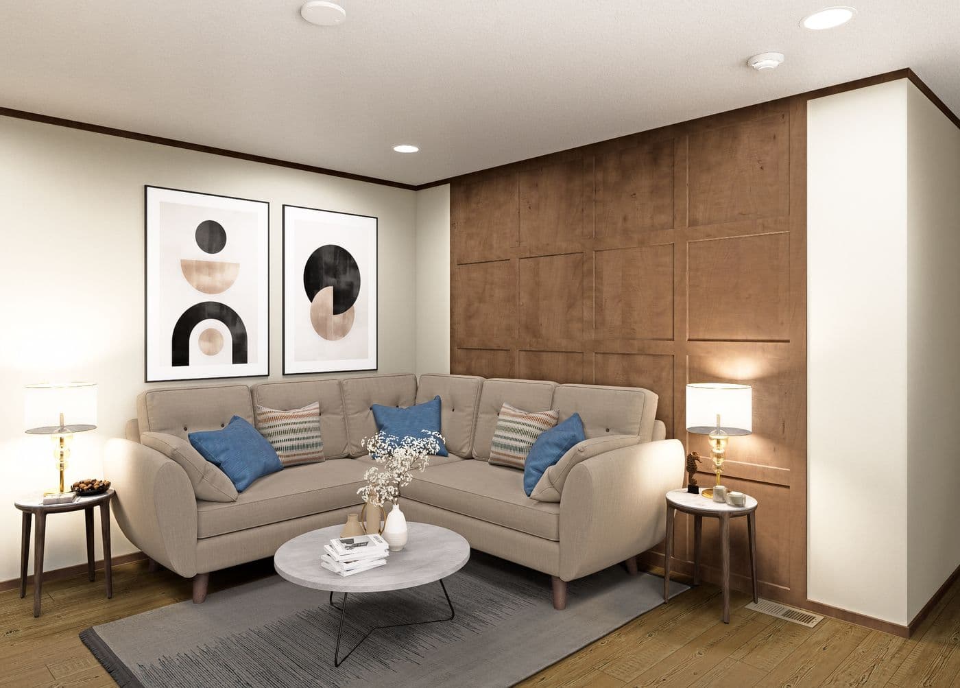 The MAGELLAN Living Room. This Manufactured Mobile Home features 3 bedrooms and 2 baths.