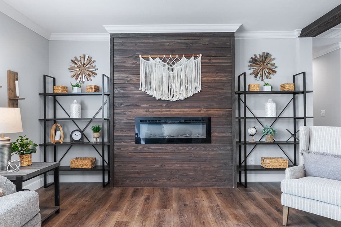 The THE OCEANSIDE Living Room. This Manufactured Mobile Home features 4 bedrooms and 3 baths.
