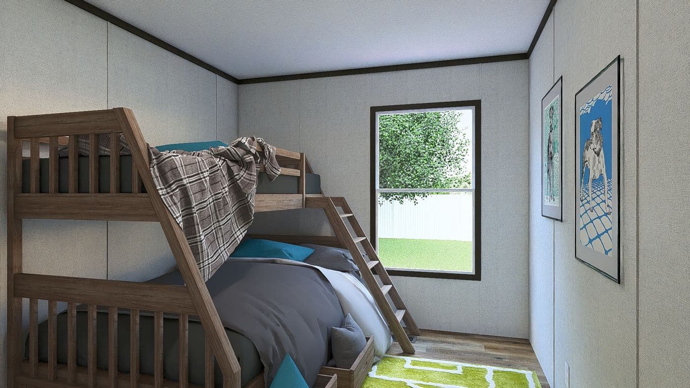 The IMPACT Guest Bedroom. This Manufactured Mobile Home features 4 bedrooms and 2 baths.
