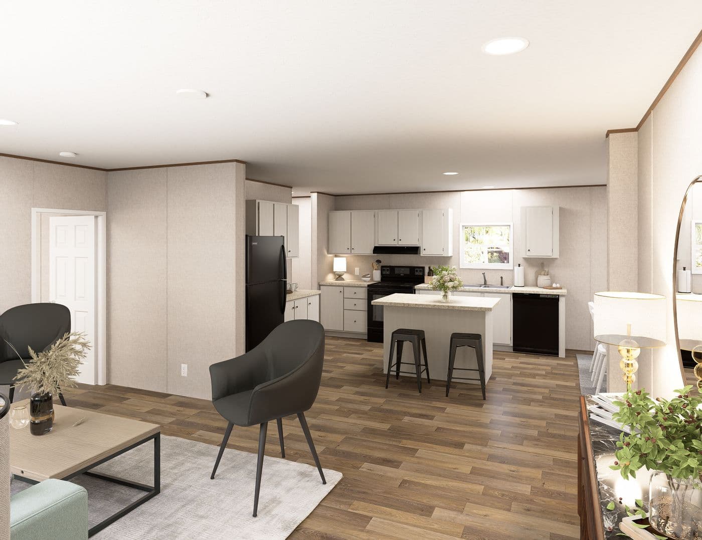 The OAK Kitchen. This Manufactured Mobile Home features 4 bedrooms and 2 baths.