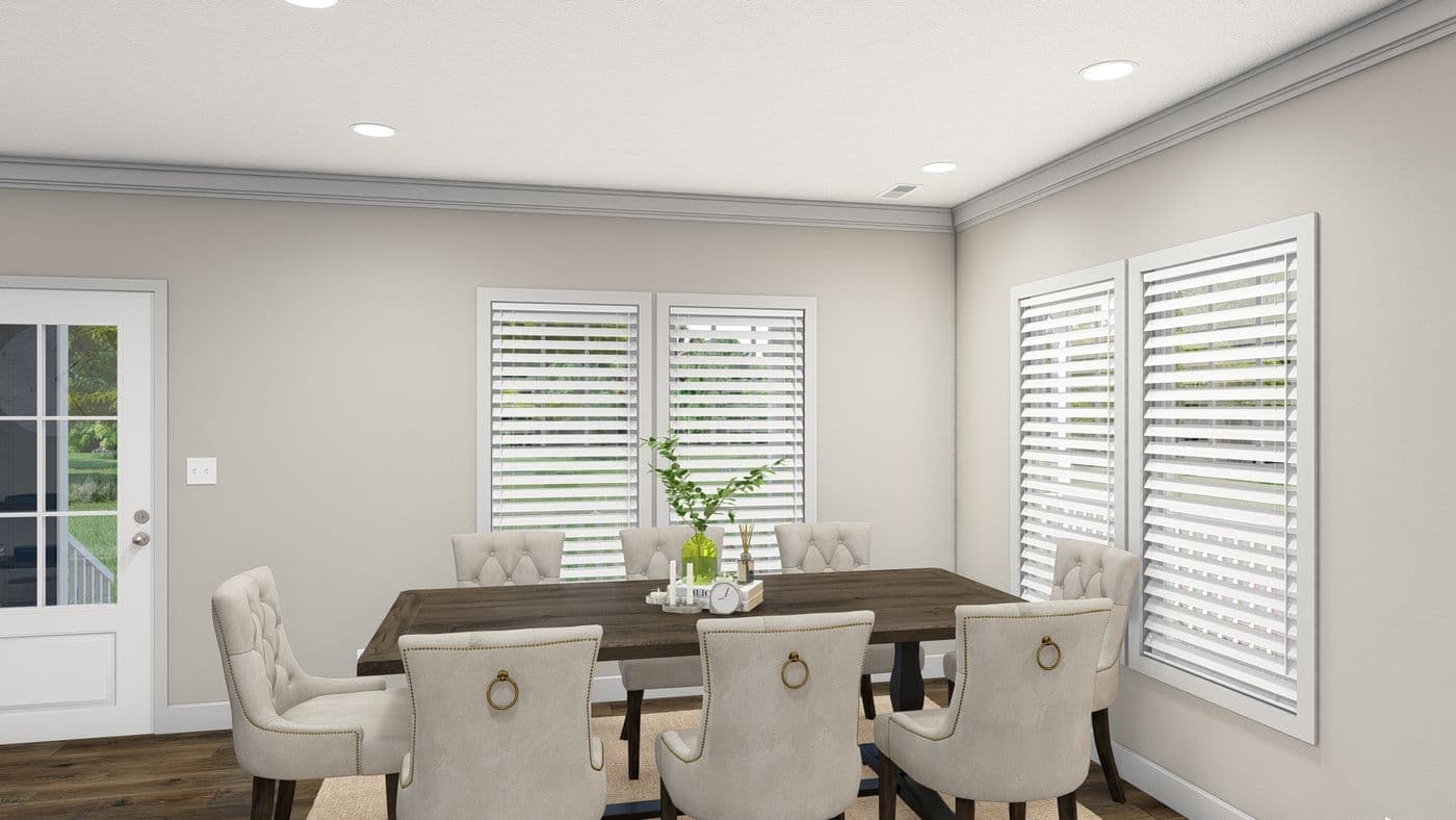 The THE DENALI Dining Room. This Manufactured Mobile Home features 3 bedrooms and 2 baths.