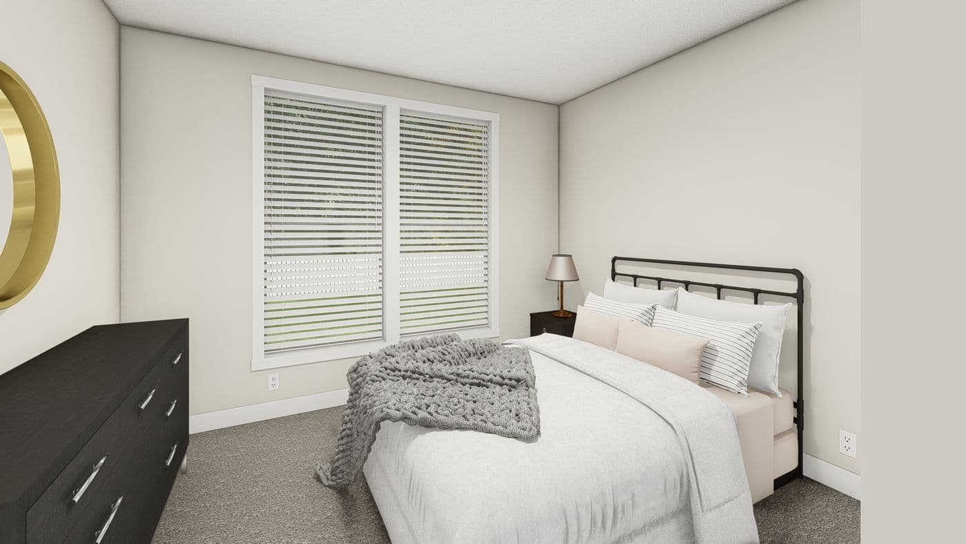 The HIP-4266-4B SUBLIME Bedroom. This Manufactured Mobile Home features 4 bedrooms and 2.5 baths.