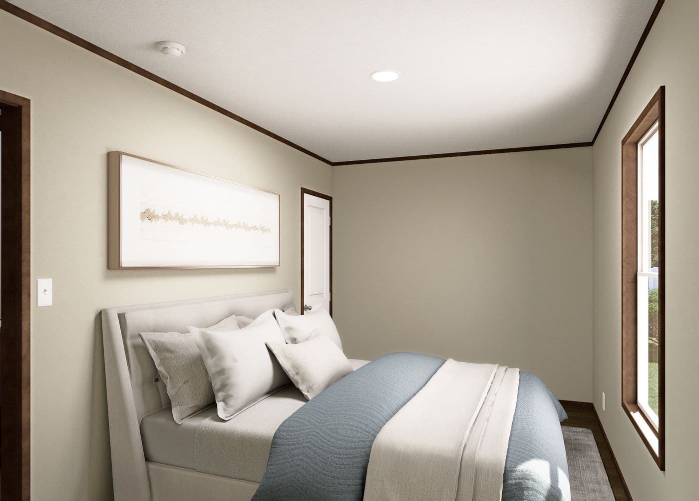 The MAGELLAN Bedroom. This Manufactured Mobile Home features 3 bedrooms and 2 baths.