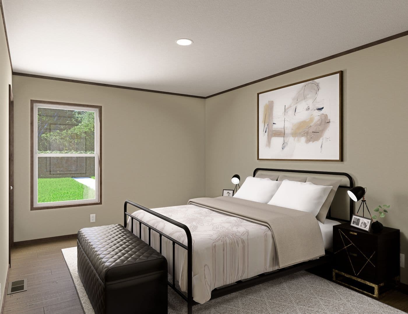 The EVEREST Guest Bedroom. This Manufactured Mobile Home features 4 bedrooms and 2 baths.