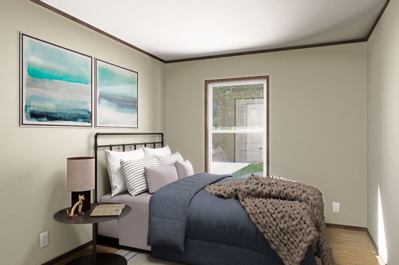 The EXPLORER Bedroom. This Manufactured Mobile Home features 3 bedrooms and 2 baths.