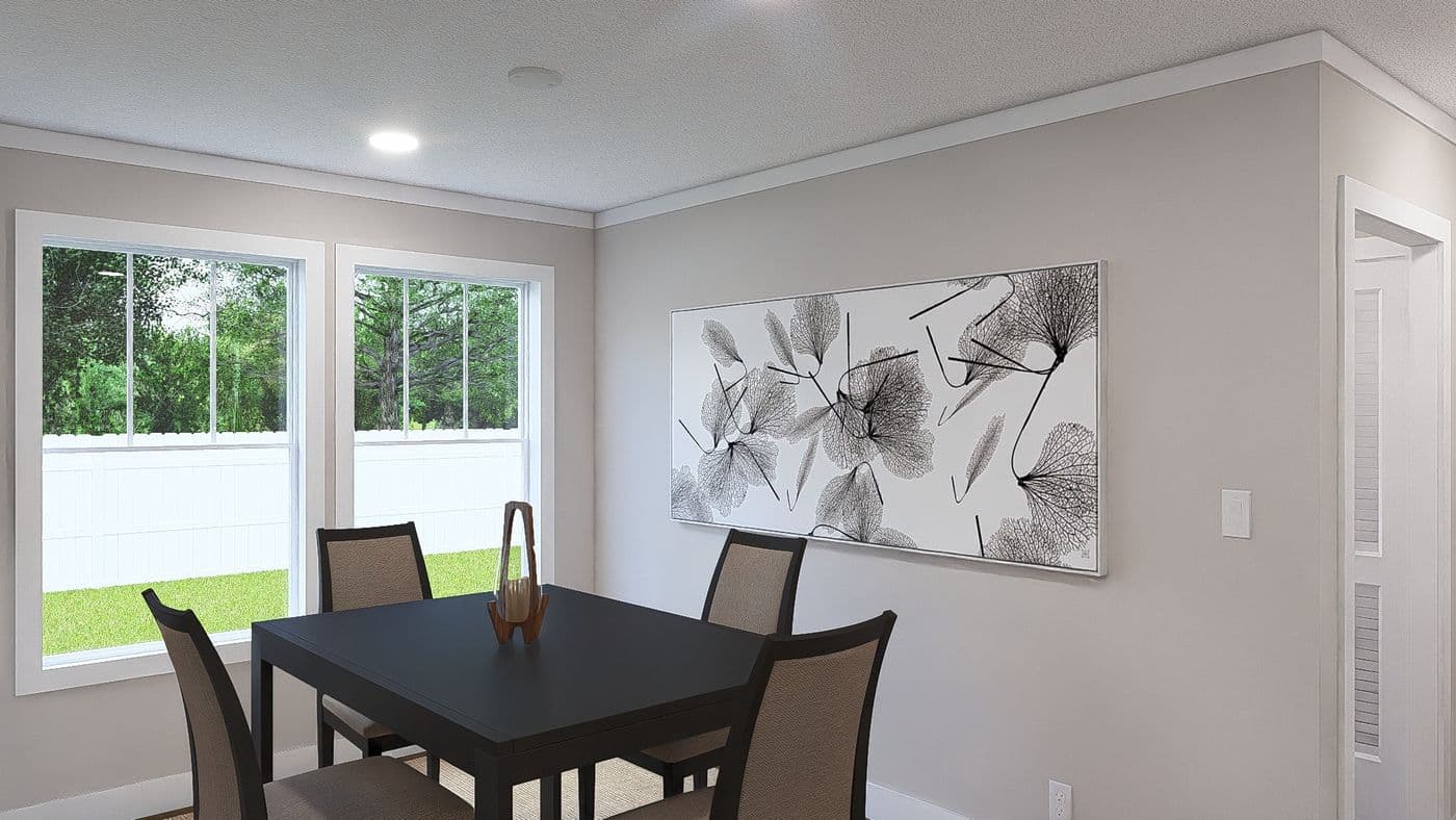 The LIMELIGHT Dining Area. This Modular Home features 3 bedrooms and 2 baths.