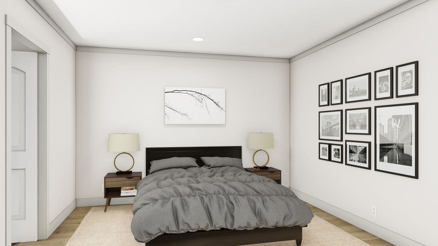 The SOLSBURY HILL Primary Bedroom. This Manufactured Mobile Home features 3 bedrooms and 2 baths.