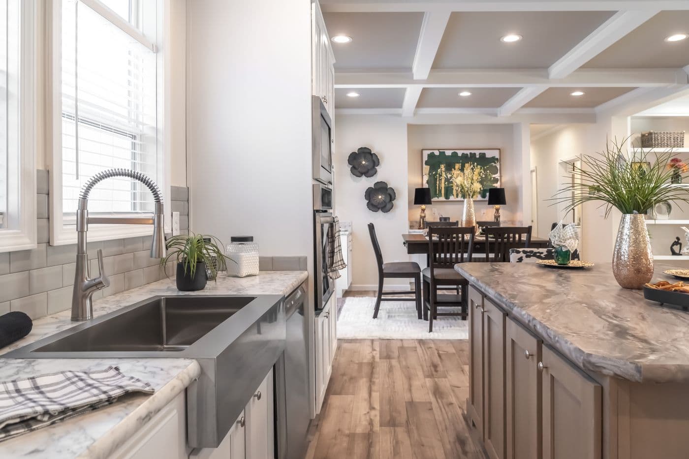 The SUPER 68 ELITE Kitchen. This Manufactured Mobile Home features 3 bedrooms and 2 baths.
