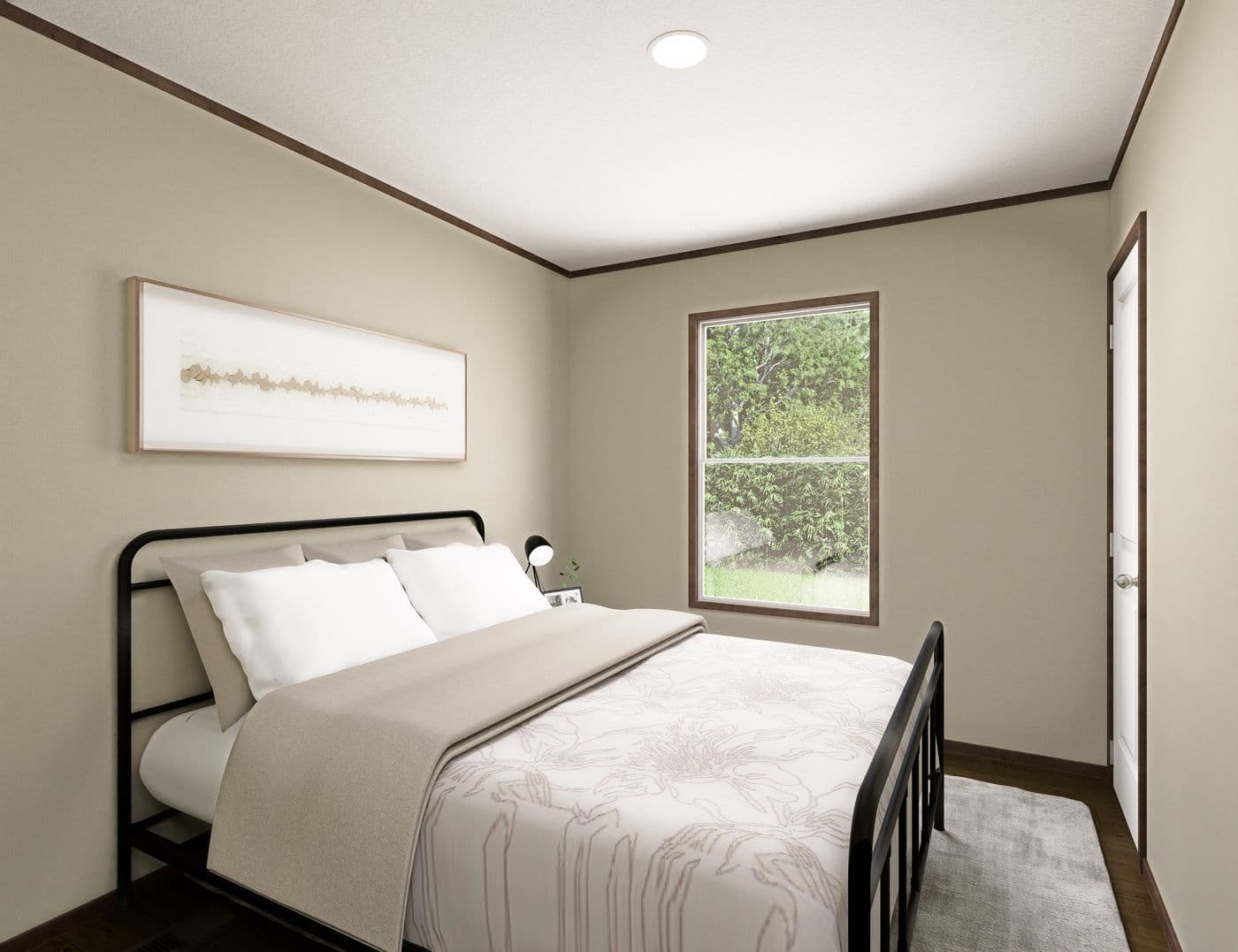 The ZION Guest Bedroom. This Manufactured Mobile Home features 3 bedrooms and 2 baths.