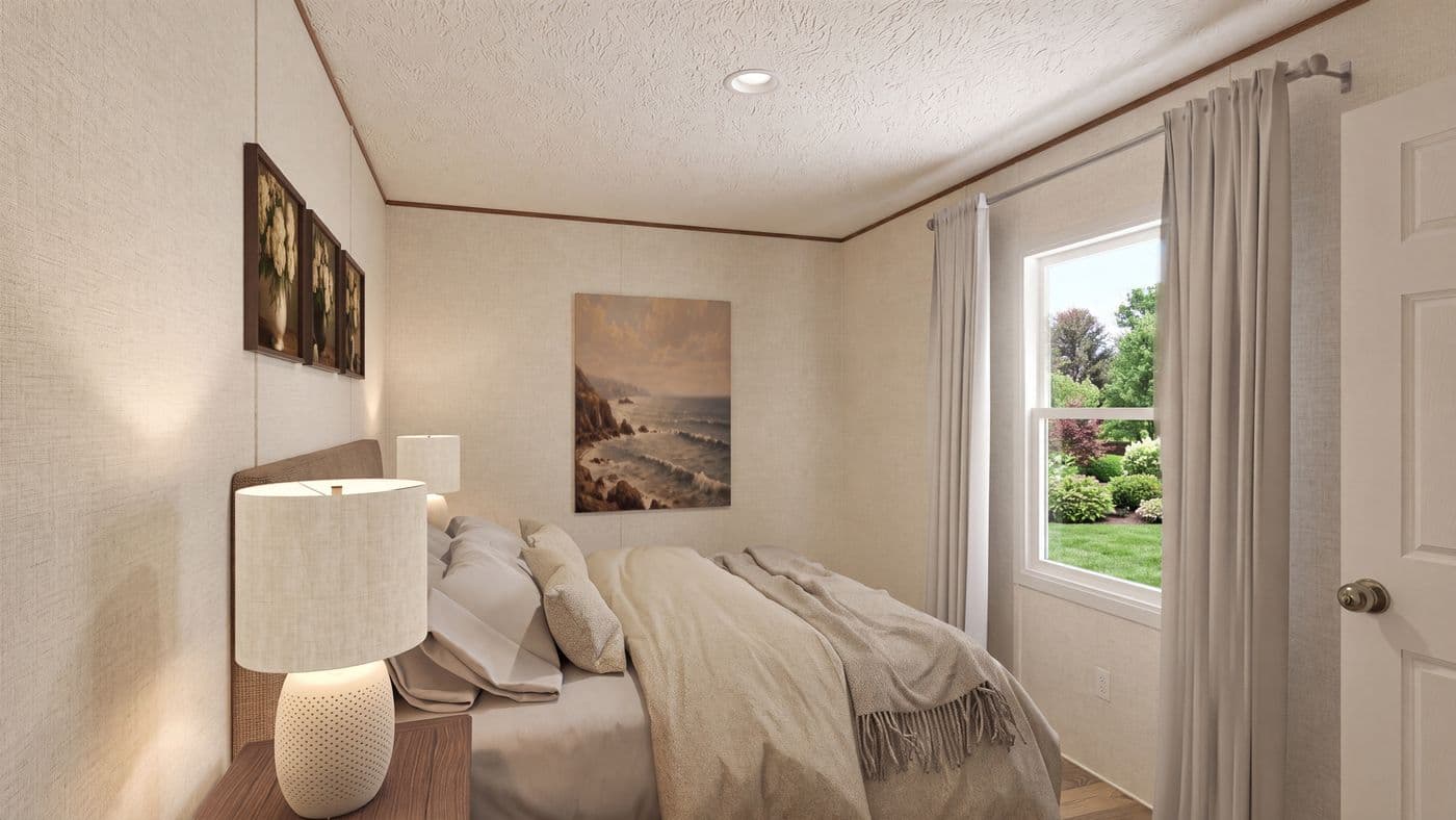 The BIRCH Bedroom. This Manufactured Mobile Home features 3 bedrooms and 2 baths.