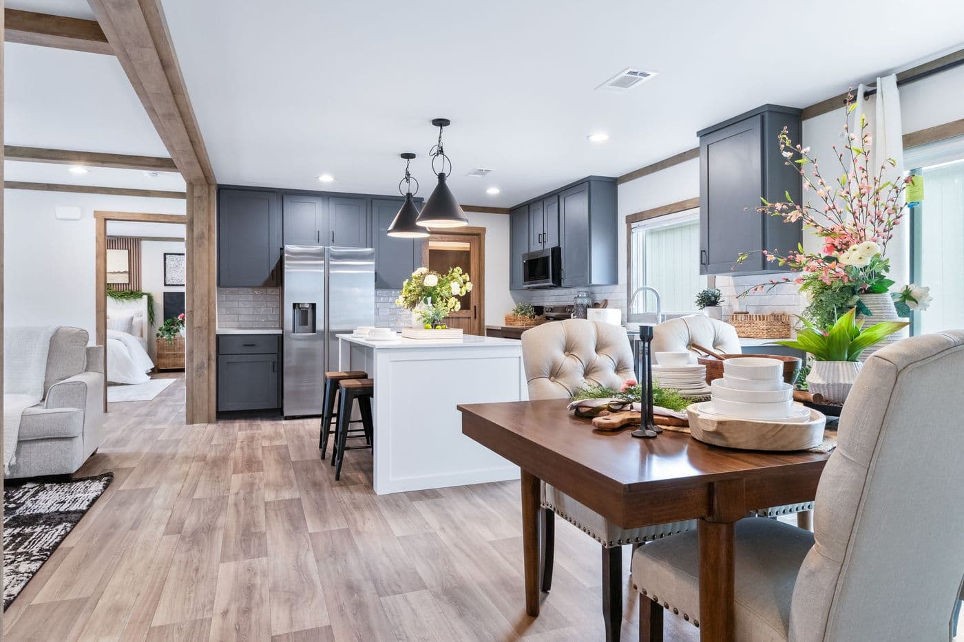 The FARM 3 FLEX Dining Area. This Manufactured Mobile Home features 3 bedrooms and 2 baths.