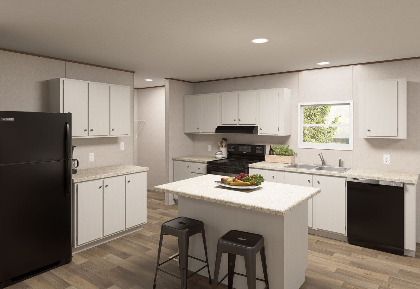 The CEDAR Kitchen. This Manufactured Mobile Home features 3 bedrooms and 2 baths.