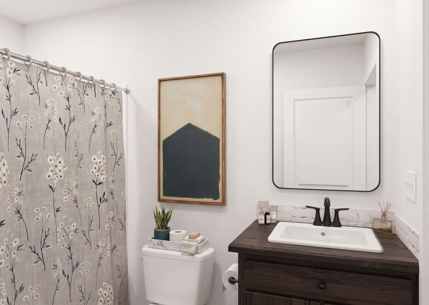 The THE ROOSEVELT Guest Bathroom. This Manufactured Mobile Home features 4 bedrooms and 3 baths.