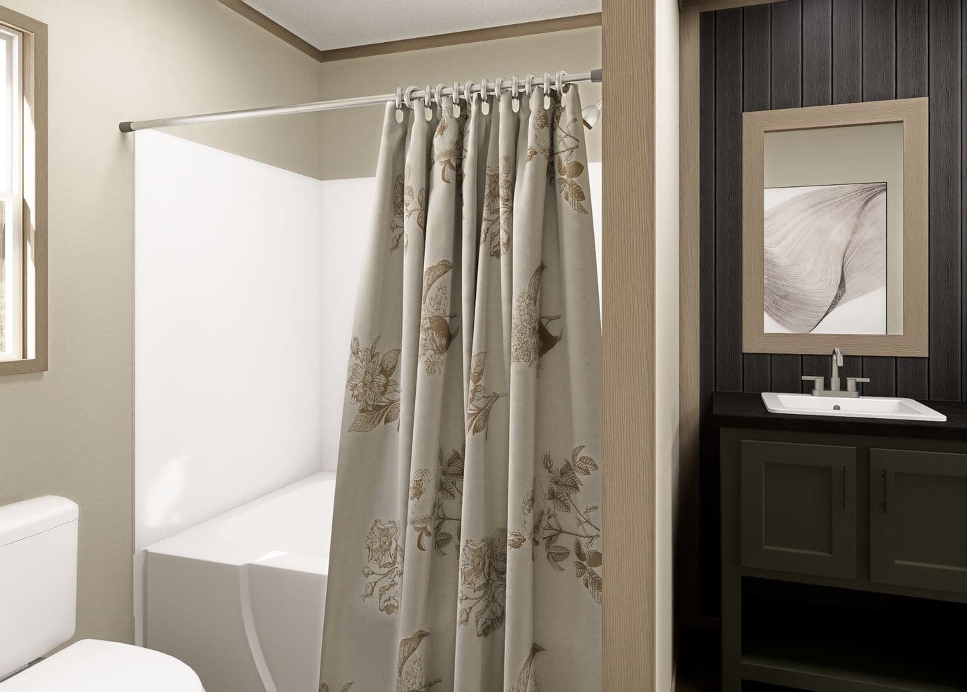 The COOK Primary Bathroom. This Manufactured Mobile Home features 3 bedrooms and 2 baths.