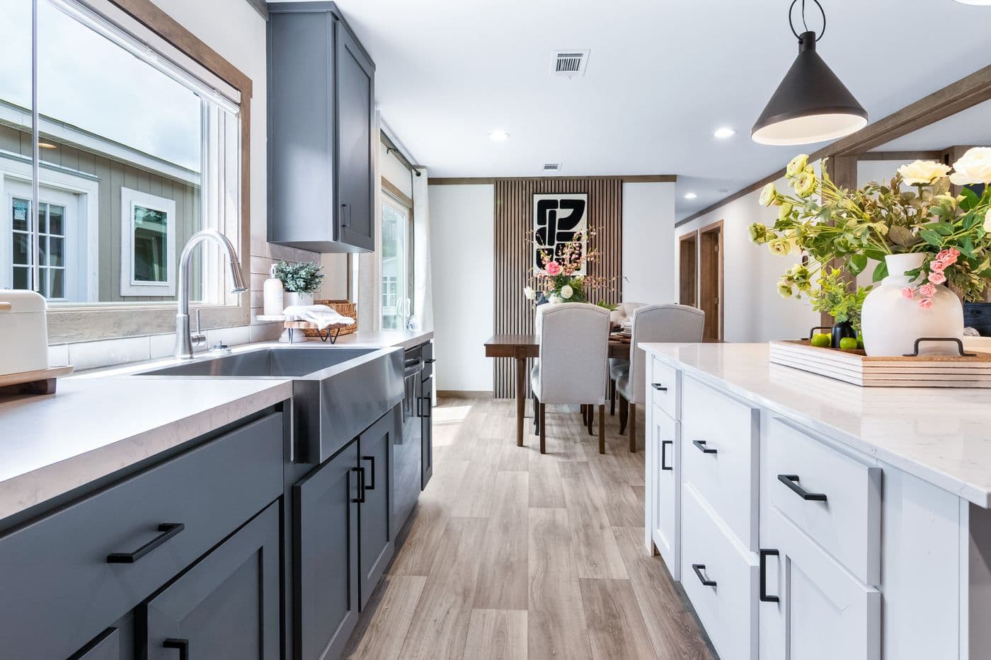 The FARM 3 FLEX Kitchen. This Manufactured Mobile Home features 3 bedrooms and 2 baths.