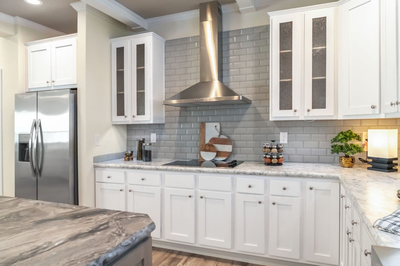 The SUPER 68 ELITE Kitchen. This Manufactured Mobile Home features 3 bedrooms and 2 baths.