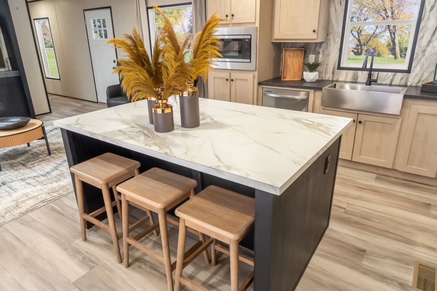 The THE SMOKEY Kitchen. This Manufactured Mobile Home features 3 bedrooms and 2 baths.