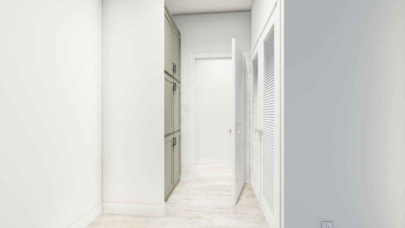 The HIP-2856-3C             BOSTON Utility Room. This Manufactured Mobile Home features 3 bedrooms and 2 baths.