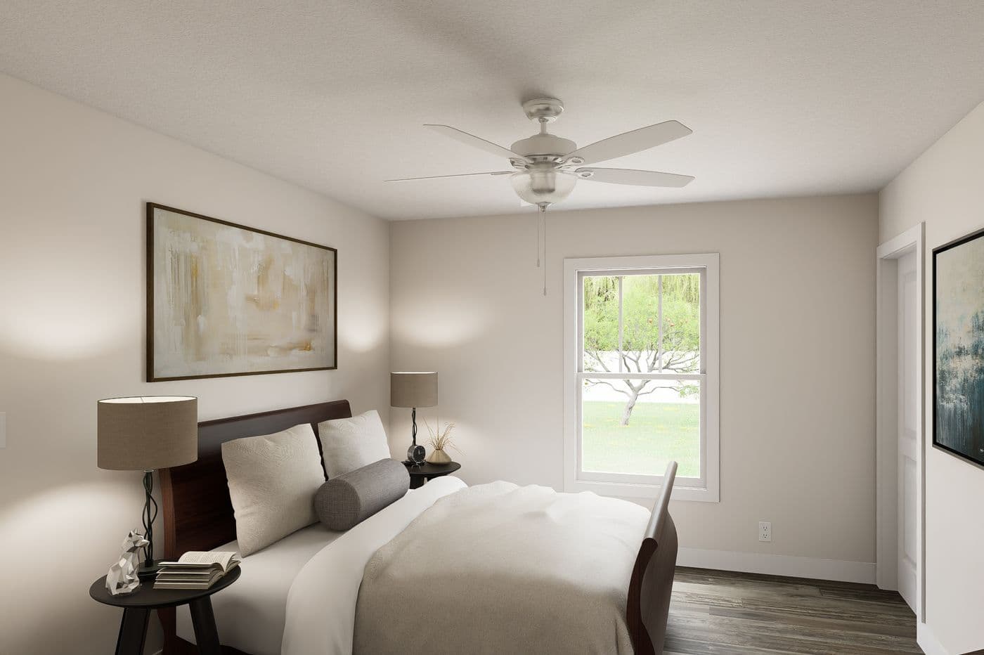 The 7616-SW023 Primary Bedroom. This Manufactured Mobile Home features 3 bedrooms and 2 baths.