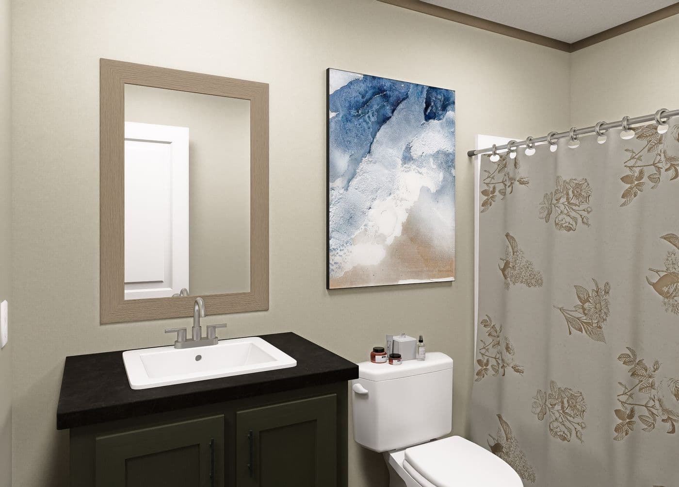 The COOK Guest Bathroom. This Manufactured Mobile Home features 3 bedrooms and 2 baths.