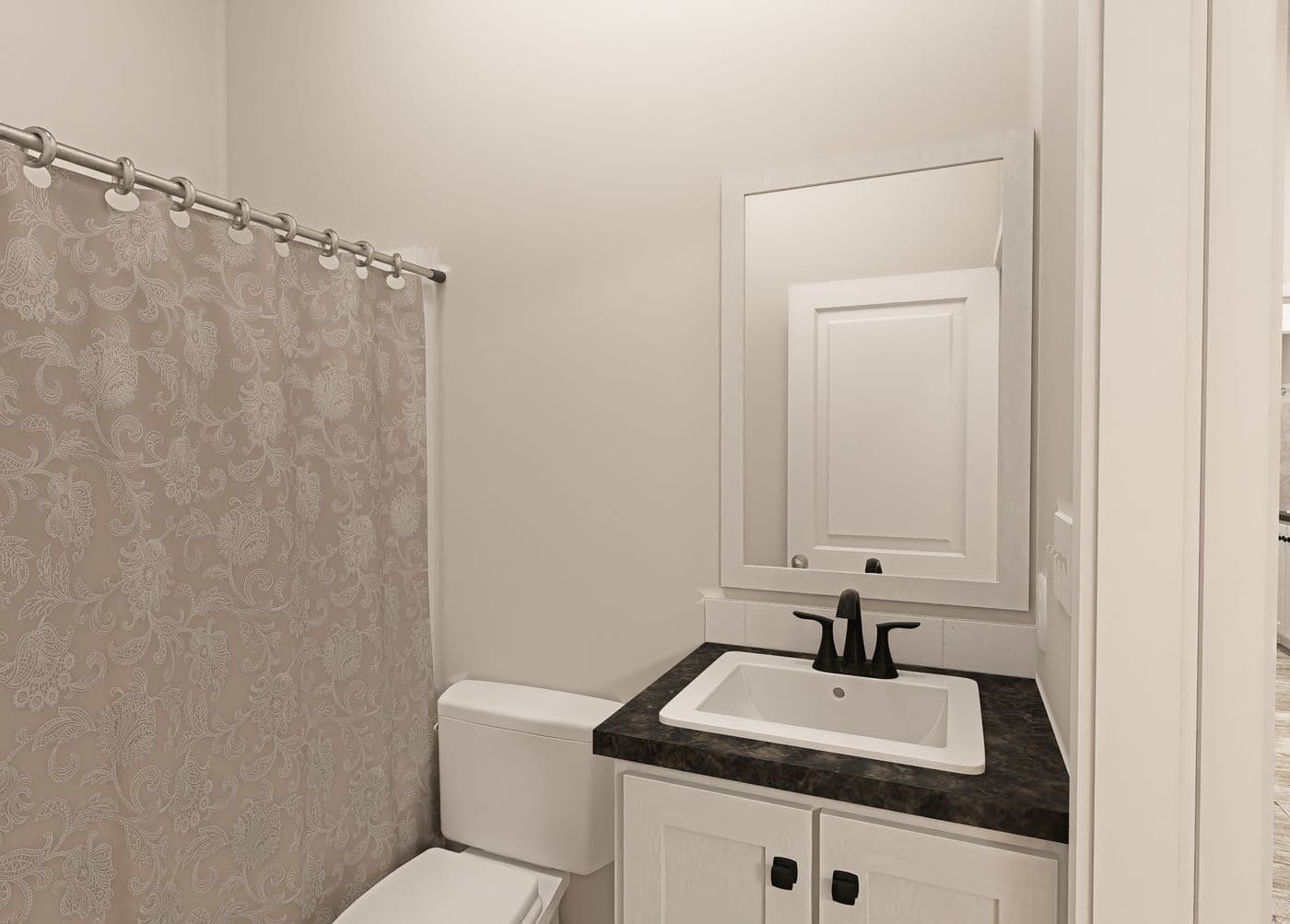 The ING601K WHITE PINE          GW Guest Bathroom. This Manufactured Mobile Home features 3 bedrooms and 3 baths.